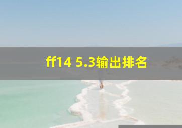 ff14 5.3输出排名